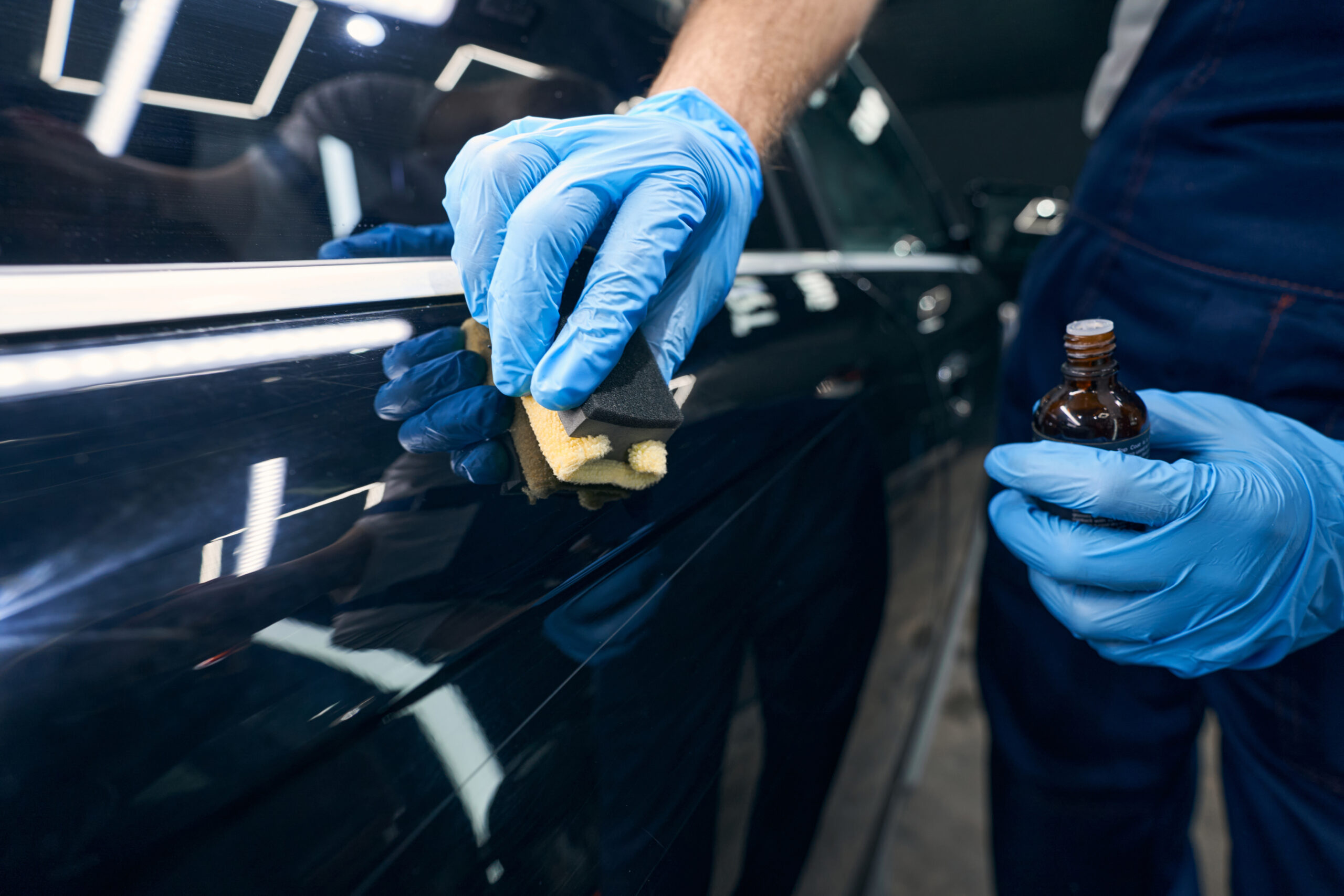 Ceramic coating water beading